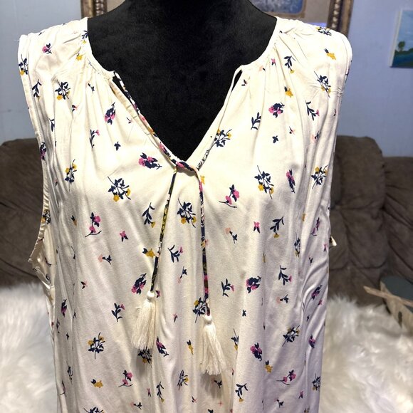 Old Navy Midi Dress Sleeveless Shift Style Plus Sz 2X Floral Cottage Lined - Picture 2 of 10